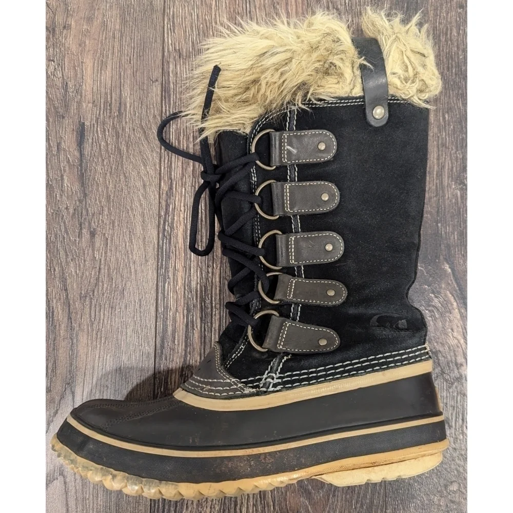 Sorel Joan of Arctic Black Quarry Winter Snow Boots Size 8